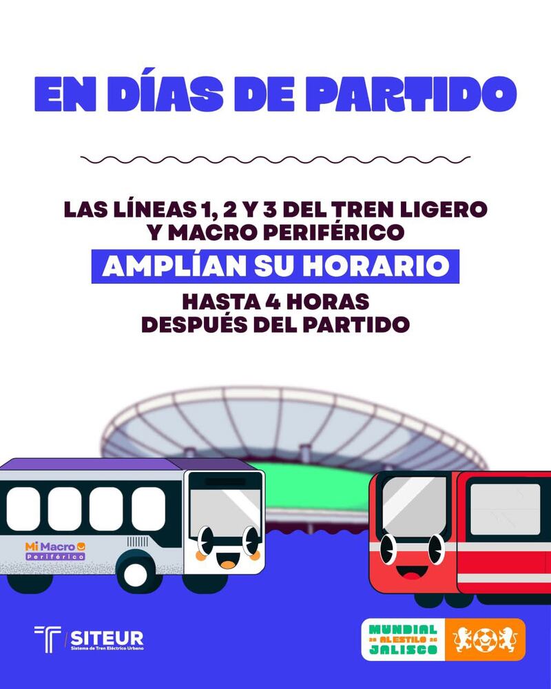 Se desplegarán más de 60 unidades y ampliará cuatro horas el servicio por México vs Corea del Sur este 18 de junio. SITEUR