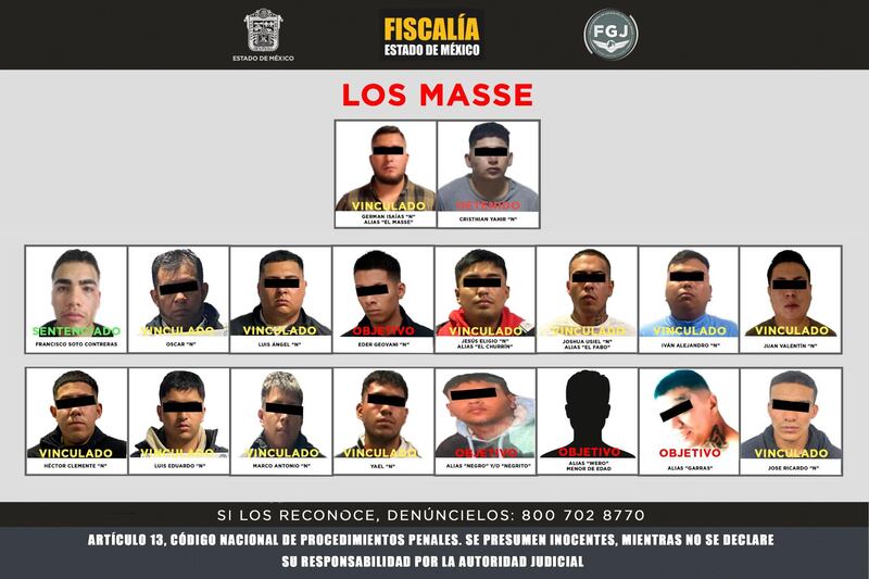 Banda Los Masse fiscalía detiene a 14 integrantes de grupo dedicado a robo de automóviles