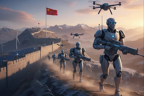 China refuerza su frontera con robots humanoides y acelera la carrera tecnológica en Asia