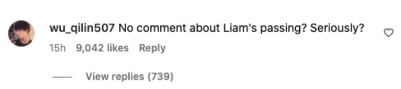 Comentario en la última publicación fijada en el Instagram oficial de Zayn Malik