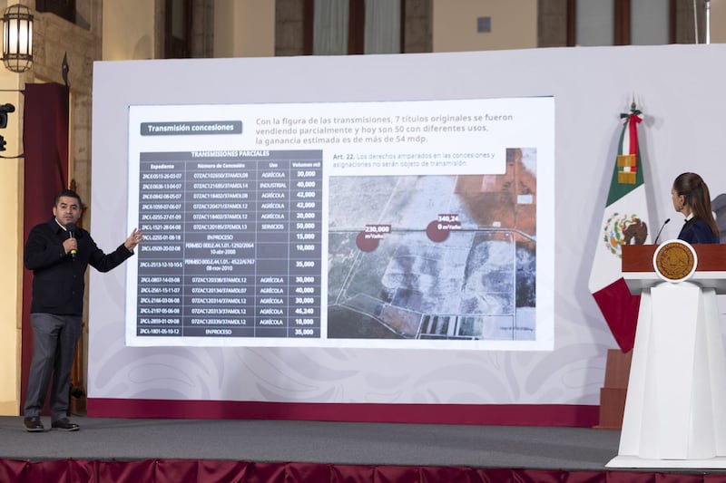 Presidenta exhibe a Mario Calzada por uso inadecuado de concesiones y Morena asegura que es solo “la punta del Iceberg”