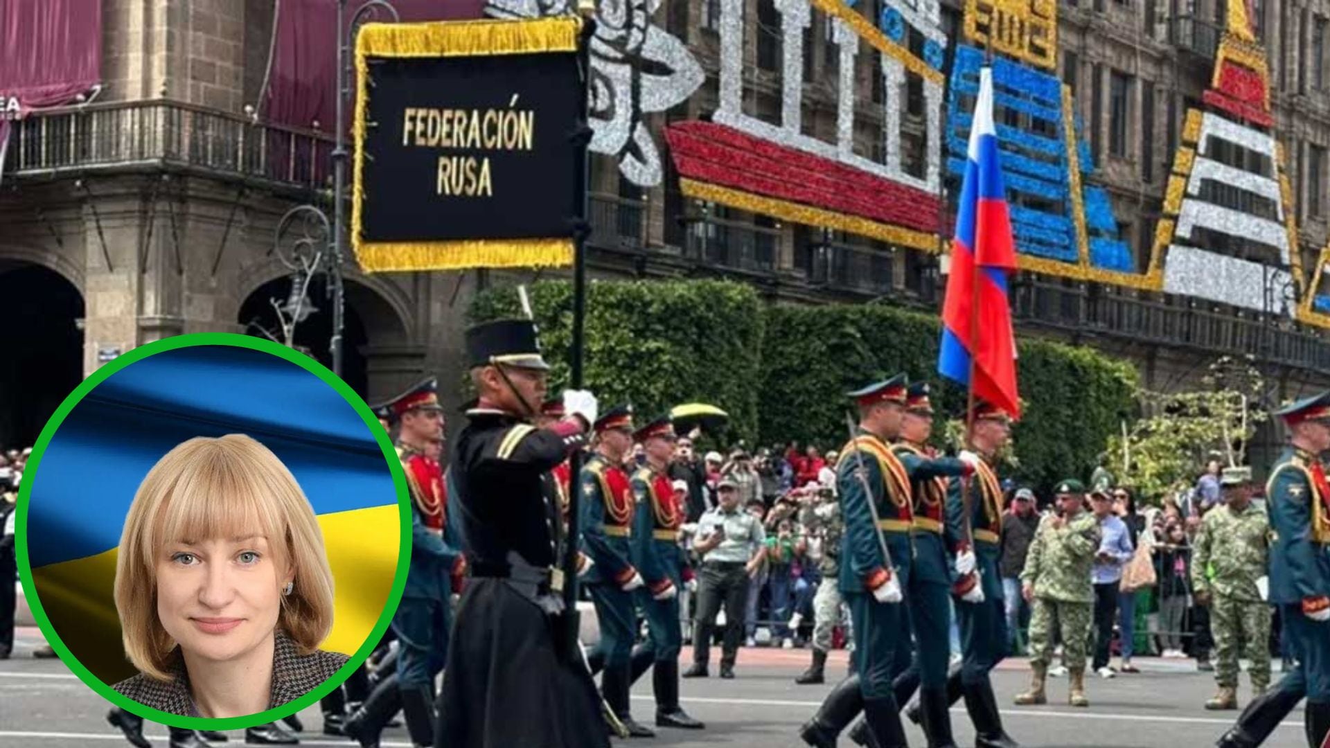 “El Desfile Cívico Militar en CDMX, mancillado por la participación de un regimiento ruso", dijo la embajadora de Ucrania en México.