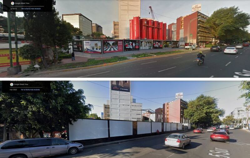 Longitud de la banqueta en 2015 vs. 2023.