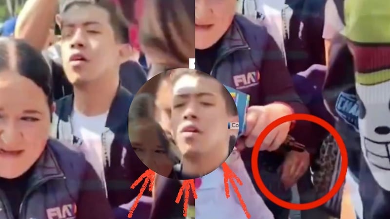 Graban a ratero sacar el celular de la bolsa de una reportera en plena transmisión de la Marcha de la Generación Z