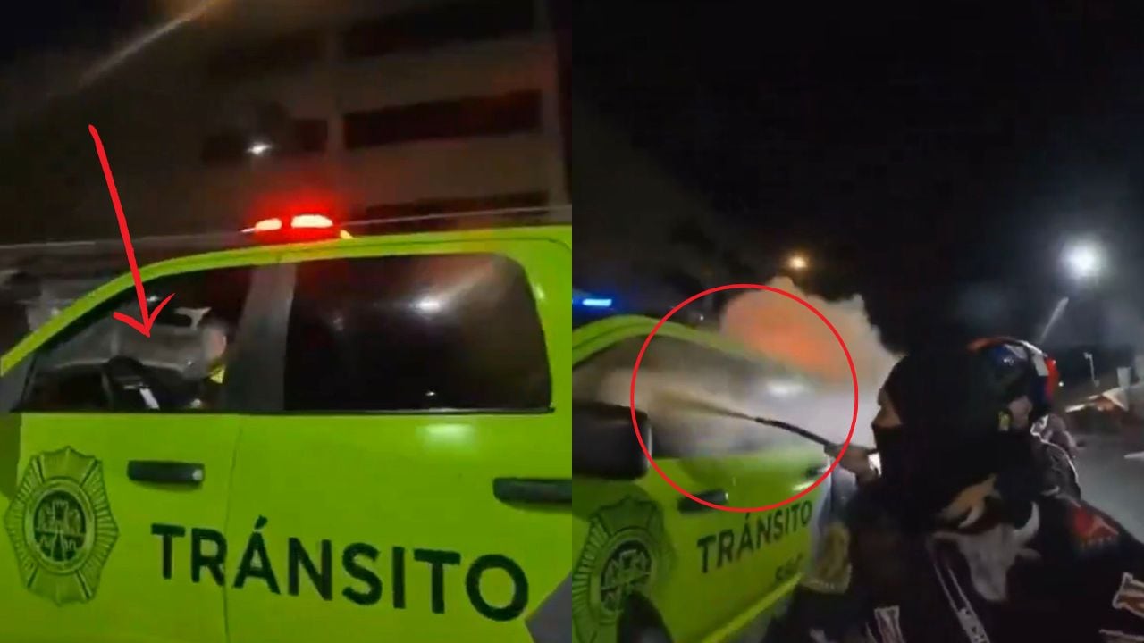 Agreden con un extintor a policía