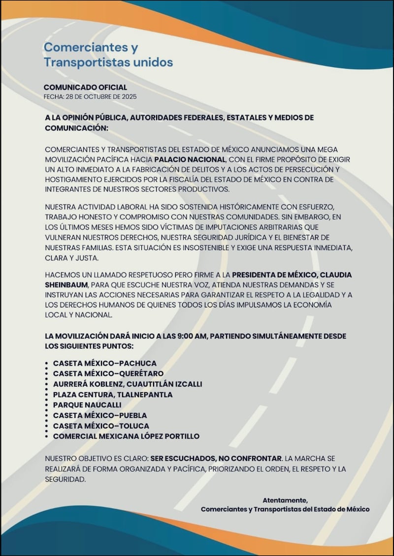 Comunicado Megamarcha