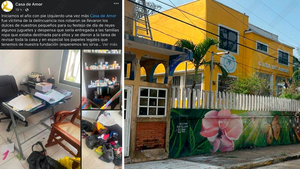 En redes sociales, la fundación denunció que sustrajeron de sus instalaciones, dulces, juguetes y despensa.
