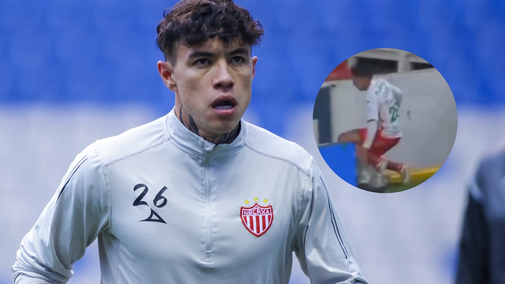 Emilio Lara sufrió aparatosa caída.