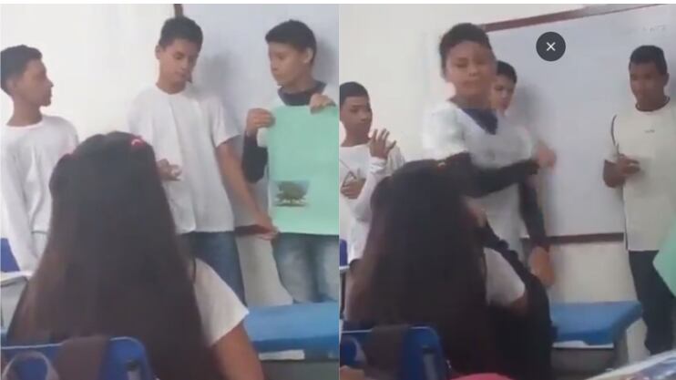 Video viral sobre agresión en aula de Brasil.
