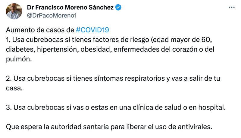 Sus recomendaciones para usar cubrebocas. (Vía X)