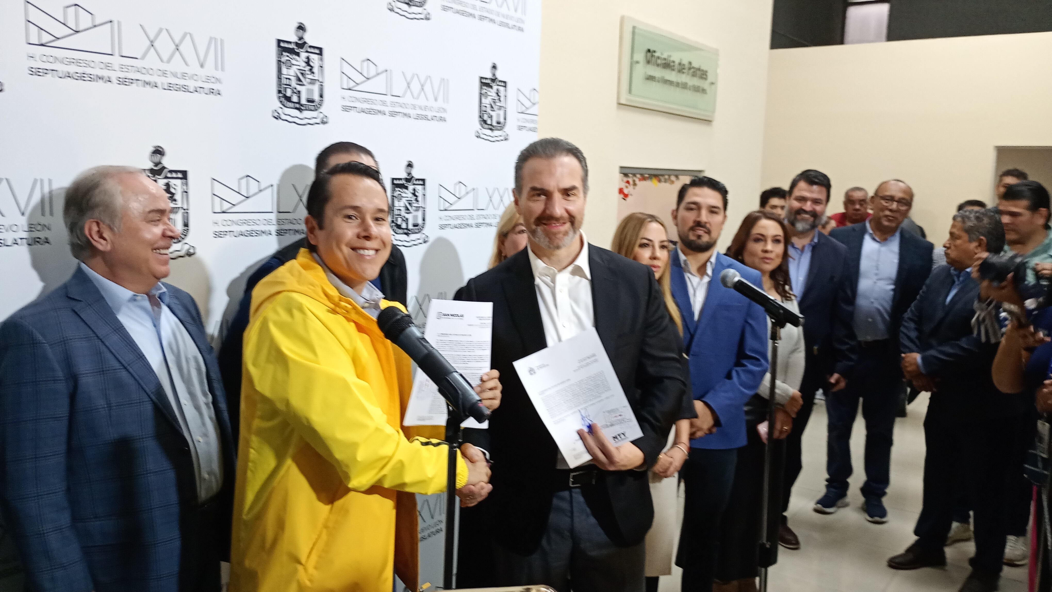 Daniel Carrillo y Adrián de la Garza, alcaldes de San Nicolás y Monterrey.