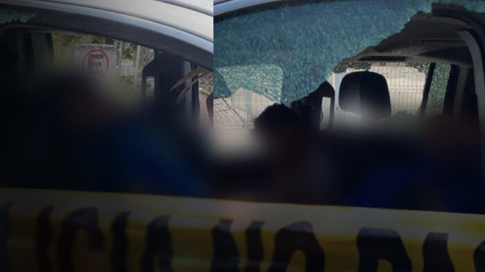 El edil logró resguardarse al interior del colegio.