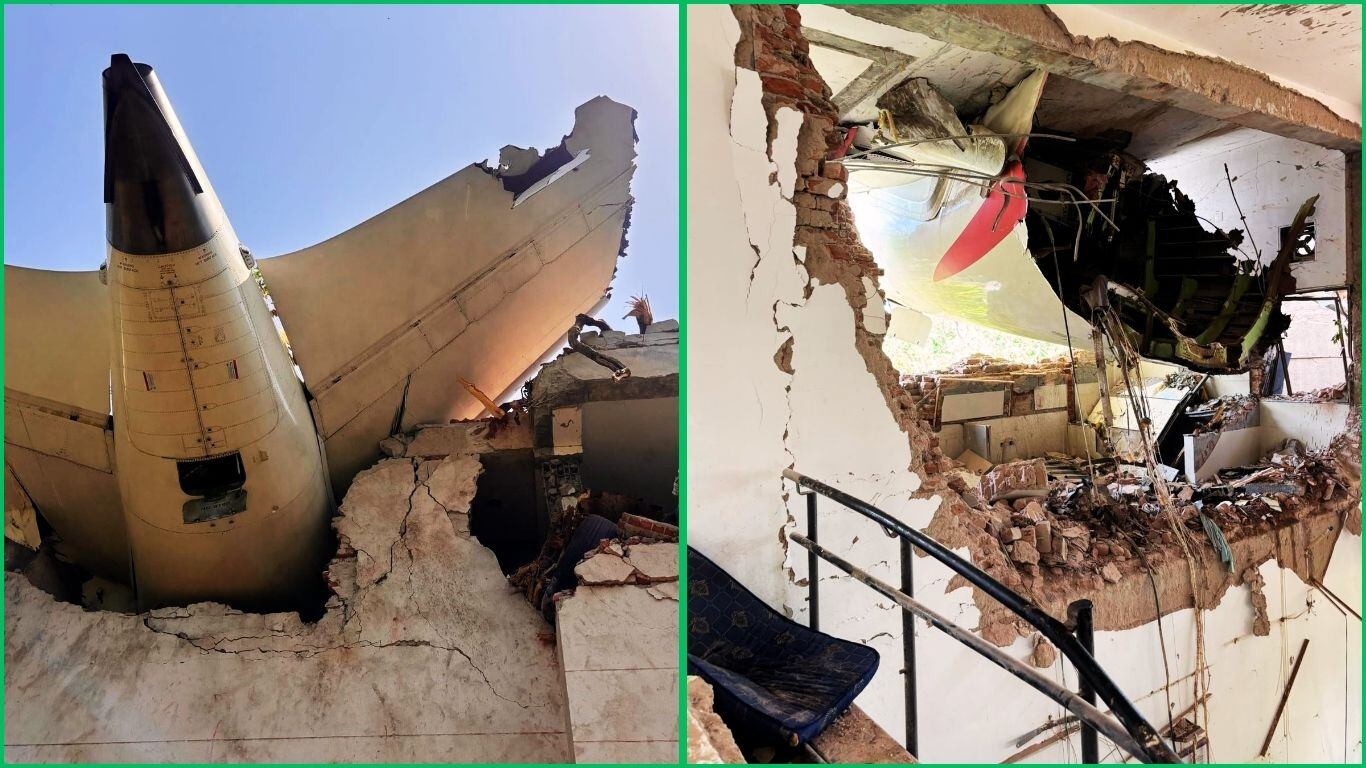 Así quedó el avión de pasajeros de Air India