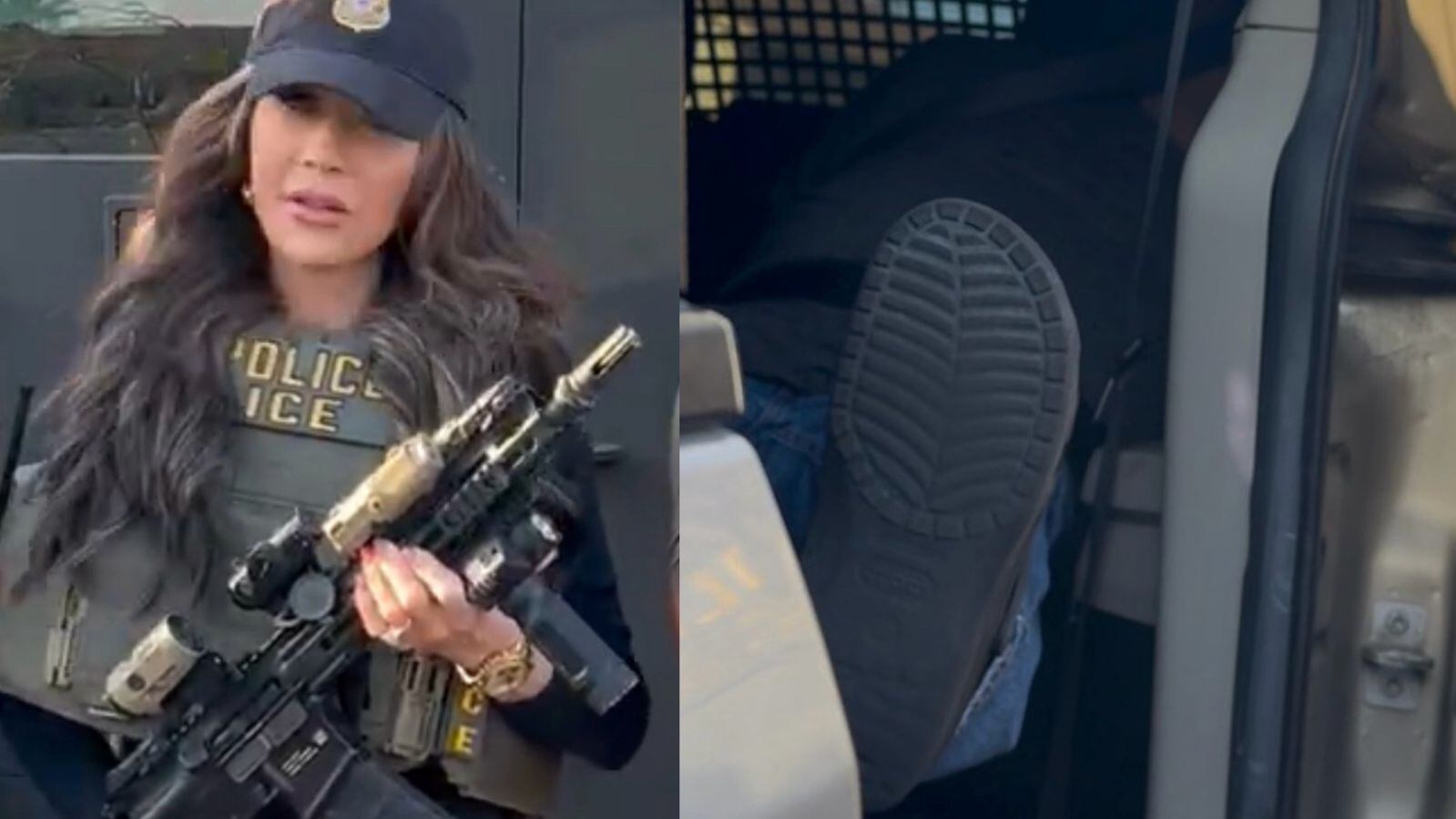 El detenido intentó bloquear a los agentes y esconderse con unos Crocs, lo que provocó una reacción viral de la secretaria del DHS, Noem.