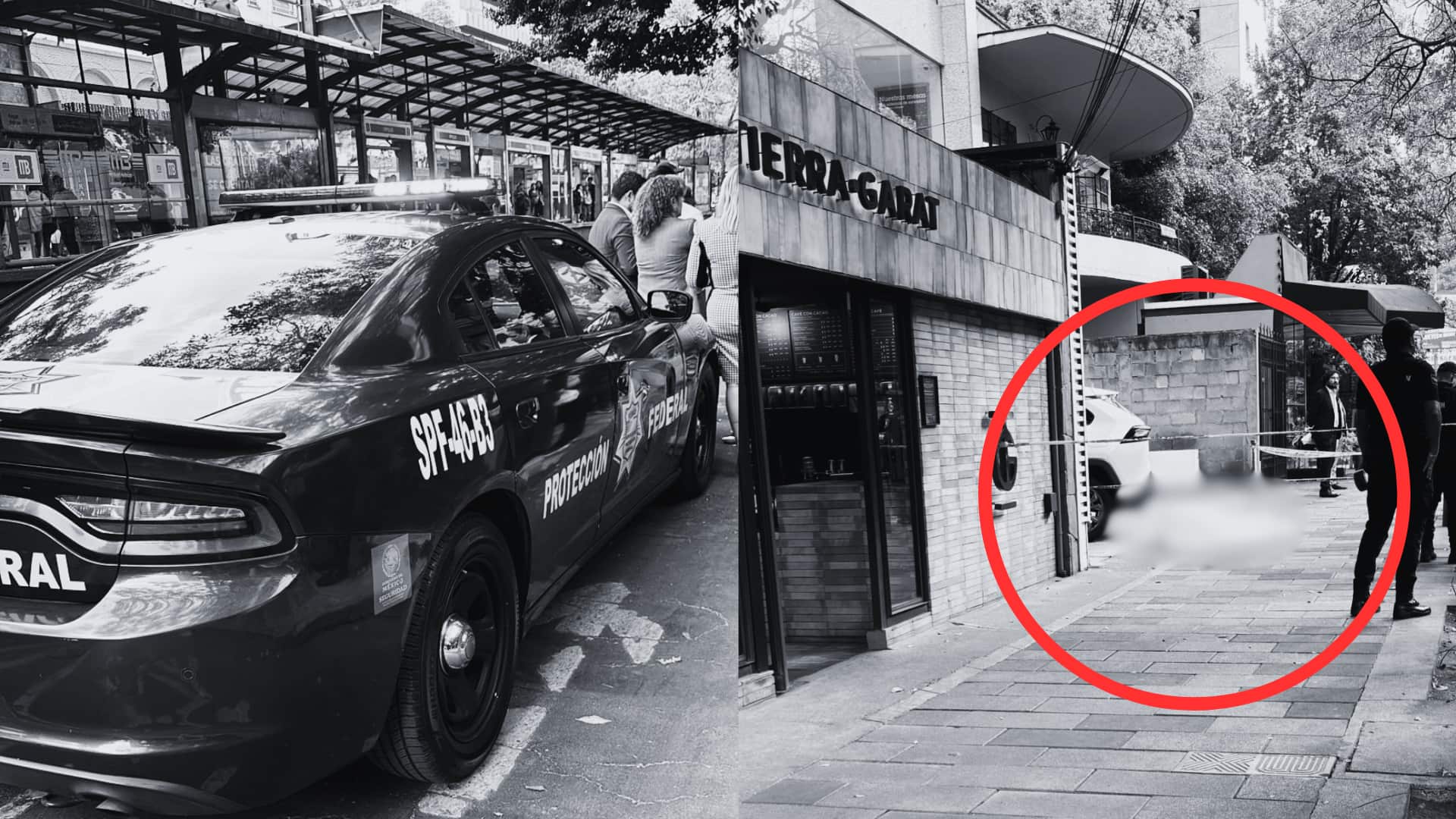 Testigos que circulaban por la zona observaron el despliegue de patrullas y el acordonamiento frente a una cafetería