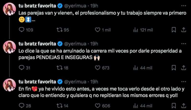 Publicaciones de Yeri Mua en X