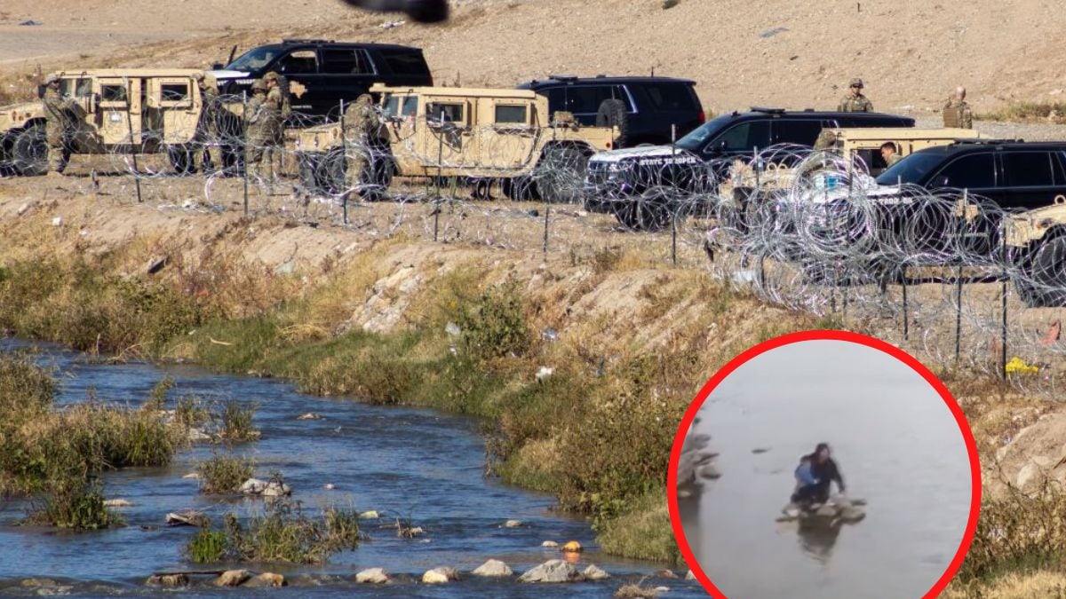 Rescatan a madre e hijo migrantes tras intentar cruzar la frontera por el Río Bravo.