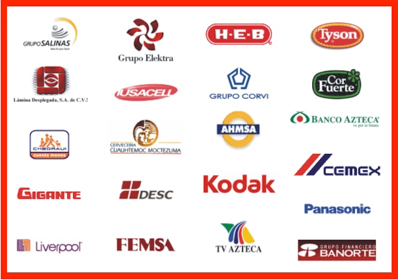 Algunos de los clientes de Interfactura. Cabe destacar que la imagen corresponde a un sitio antiguo de la empresa, por lo que actualmente podría haber otros.