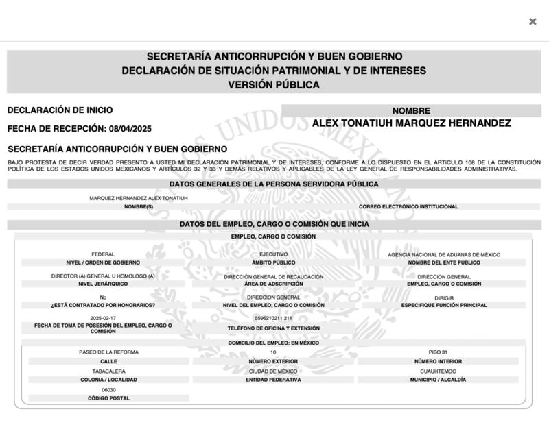 Declaración patrimonial