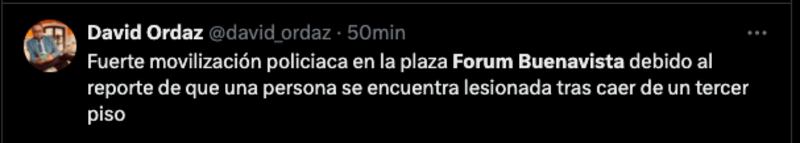 Joven mueren en Forum Buenavista