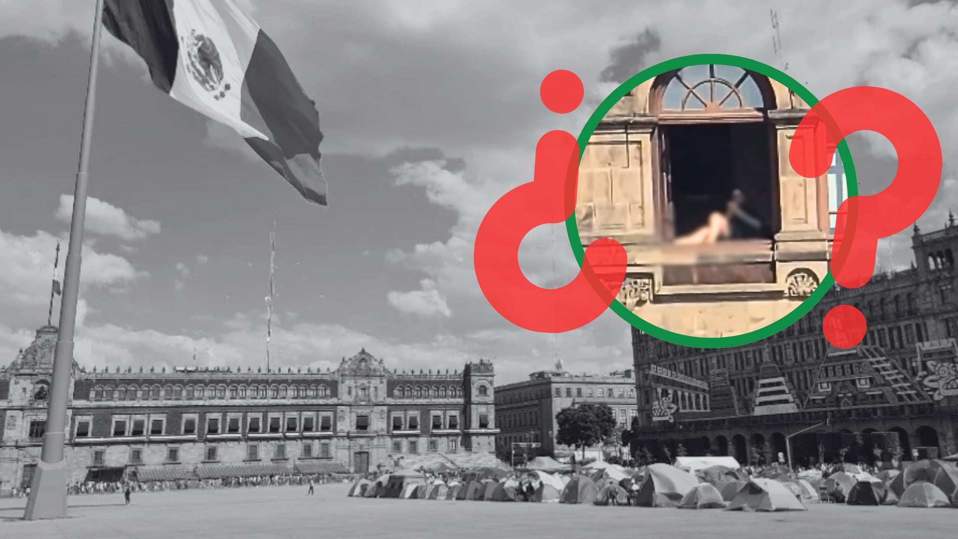 La imagen, difundida en redes, muestra a una mujer aparentemente relajándose en una ventana del recinto histórico