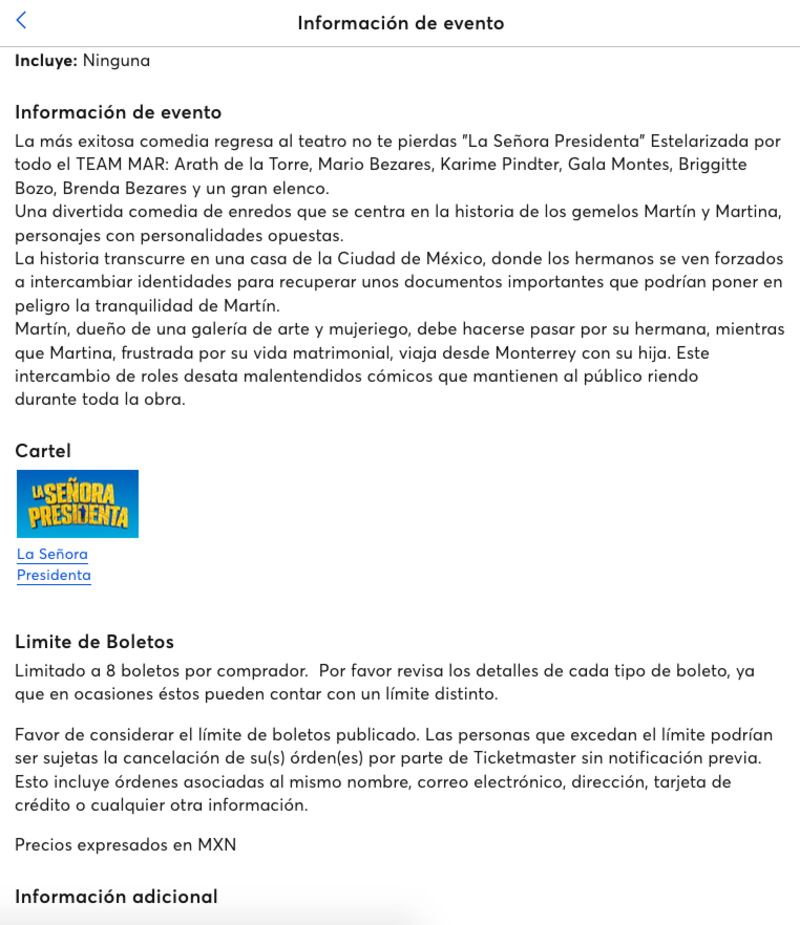 La obra de teatro La Señora Presidenta anuncia a Gala y Karime como integrantes del elenco.