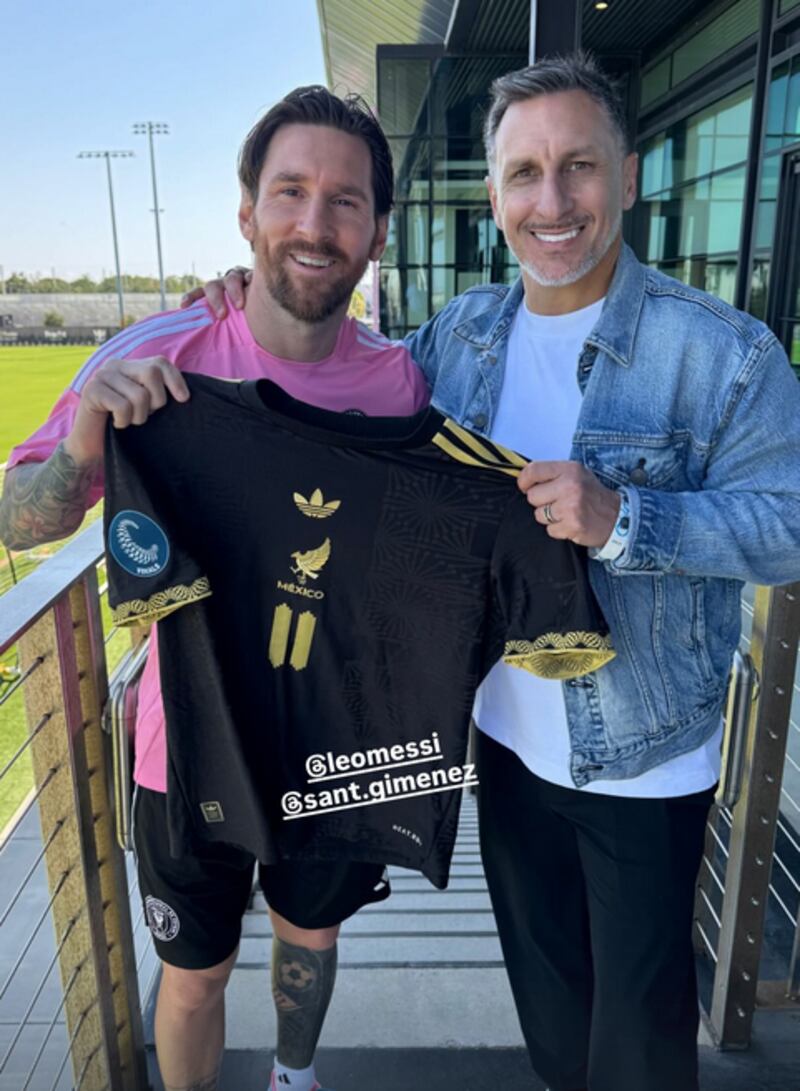 Chaco Giménez con Lionel Messi