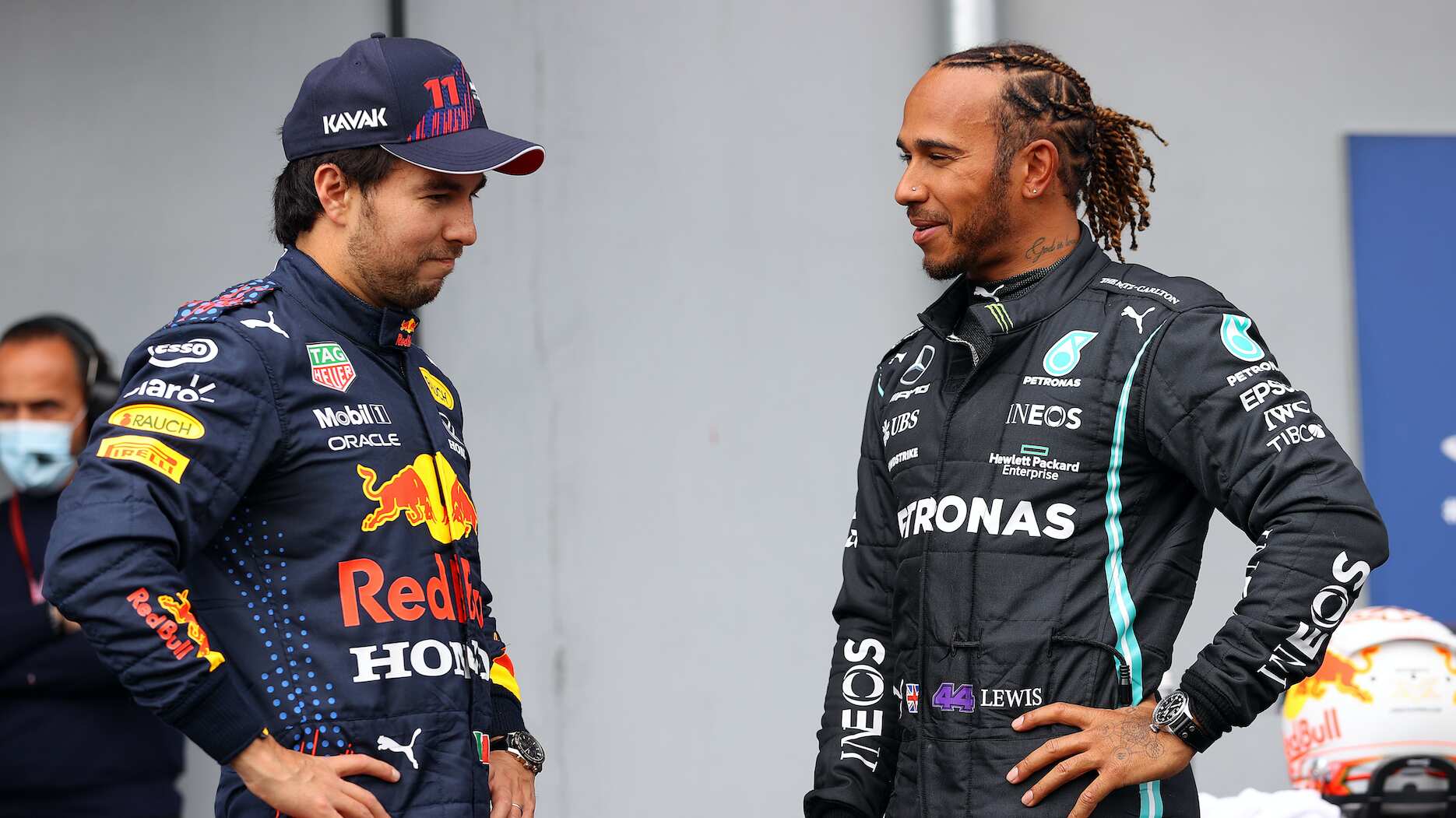 Lewis Hamilton y Checo Pérez | Getty Images
