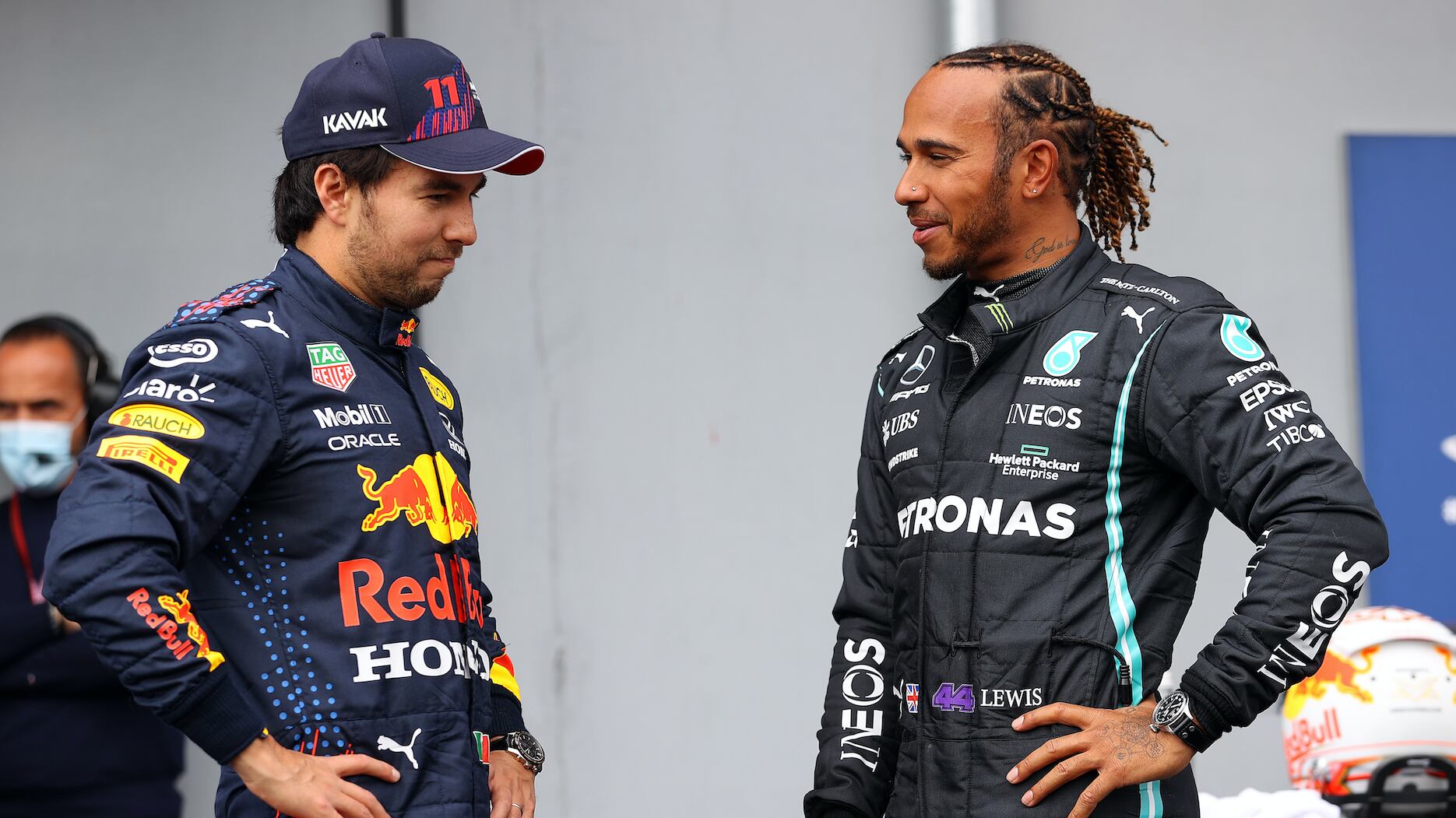 Lewis Hamilton y Checo Pérez | Getty Images