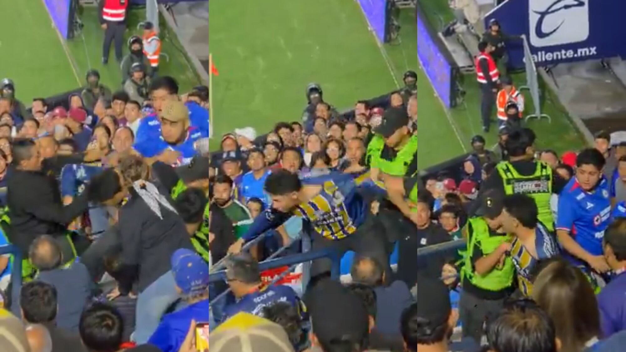 Aficionados pelea San Luis vs. Cruz Azul