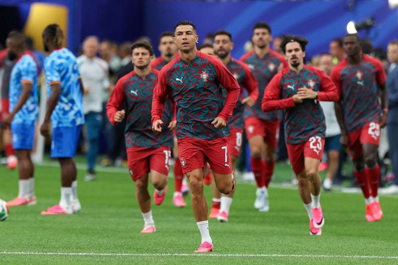 Houston (United States), 17/06/2026.- Cristiano Ronaldo of Portugal warms up prior to the FIFA World Cup 2026 group stage match between Portugal and DR Congo, in Houston, Texas, USA, 17 June 2026. EFE/EPA/MIGUEL A. LOPES