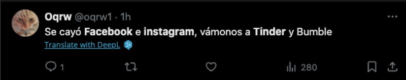 Usuarios descargan Tinder ‘para comunicarse’ tras caída de Facebook en Instagram