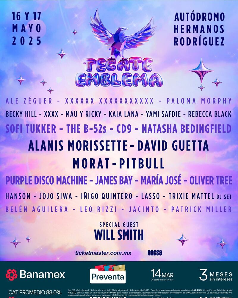 David Guetta y Pitbull encabezan cartel del Tecate Emblema 2025