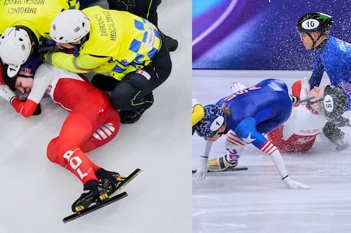 ¡Imágenes sensibles! Patinadora polaca sufre corte en el rostro con cuchilla de patín