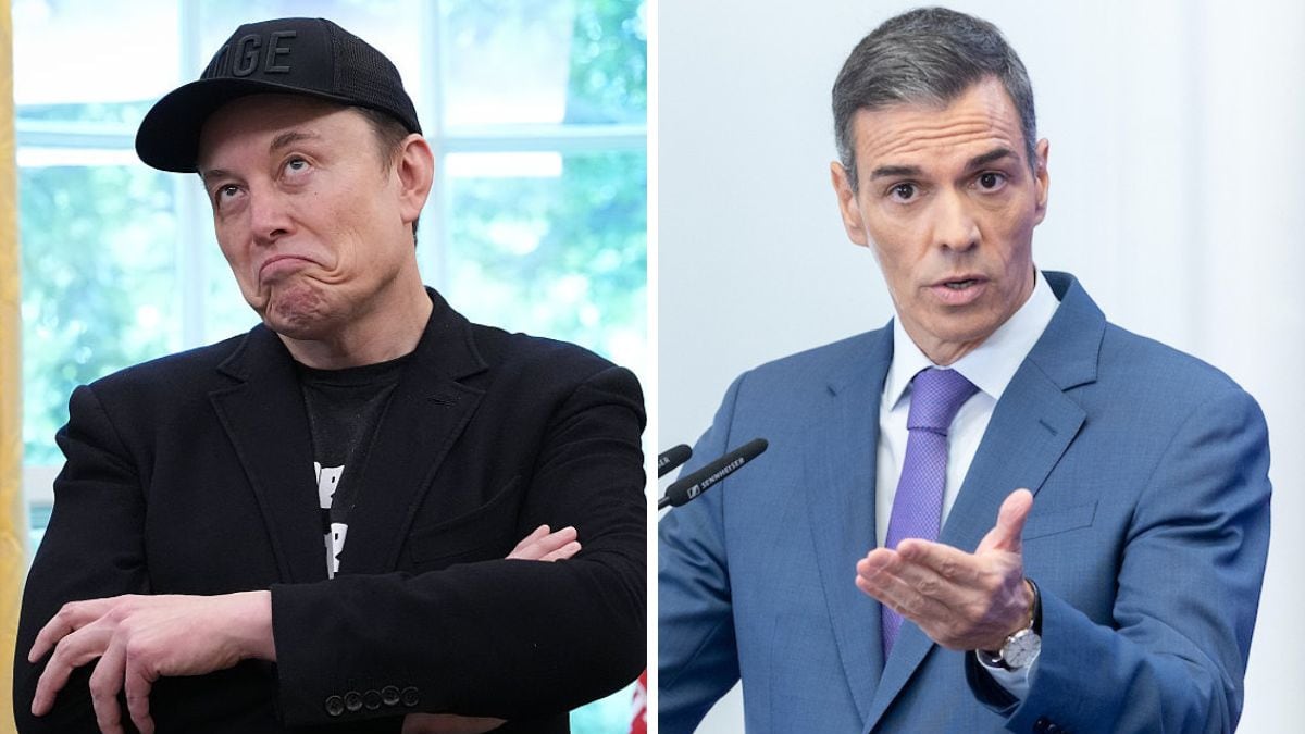 Elon Kusk y Pedro Sánchez.