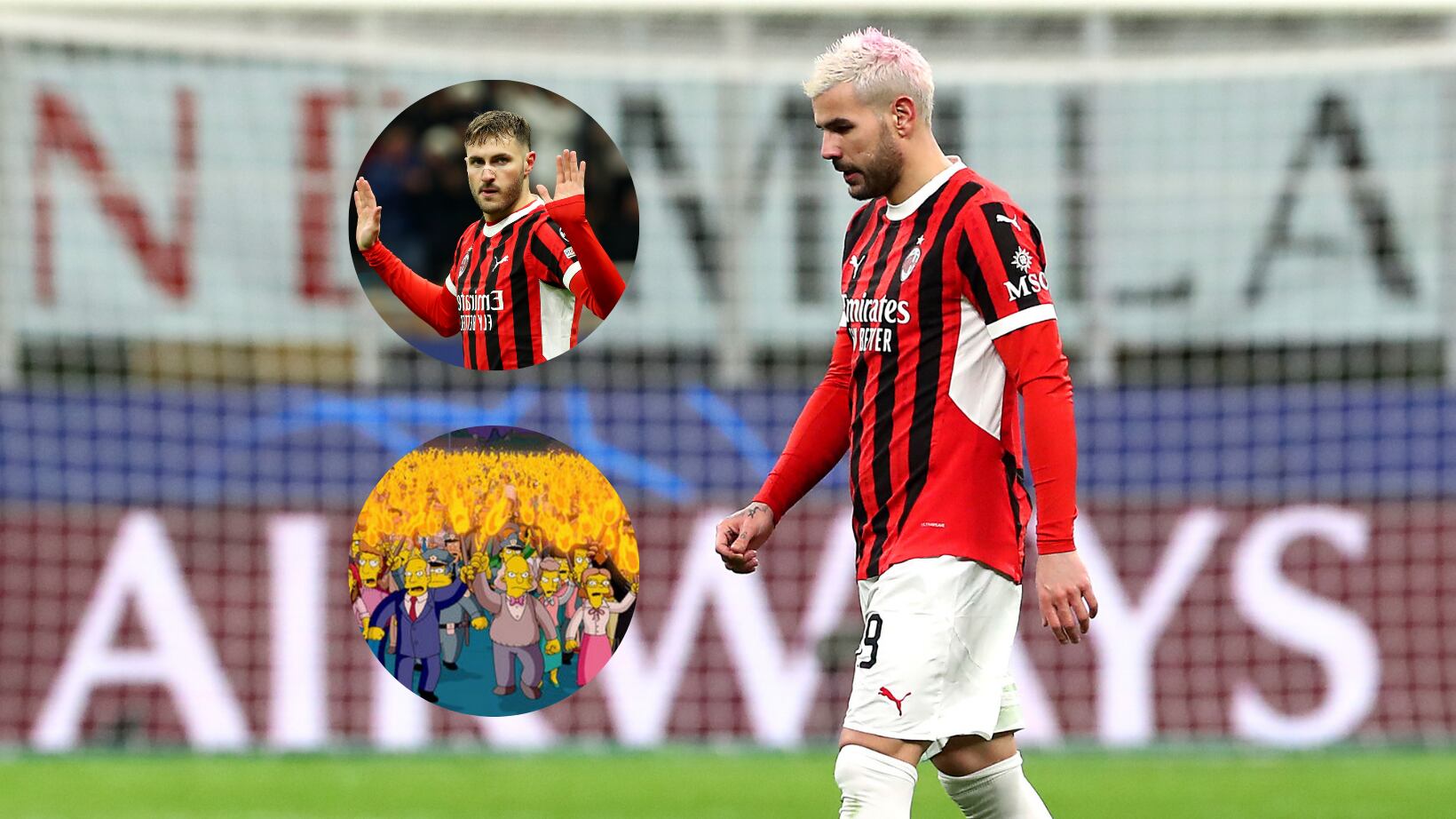 Theo Hernández fue el villano de la eliminación del Milan.