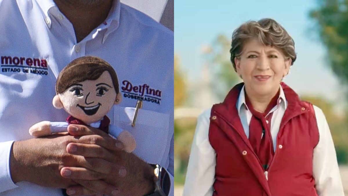 Crean muñeca de peluche de Delfina Gómez durante su precampaña para la gubernatura del Edomex.