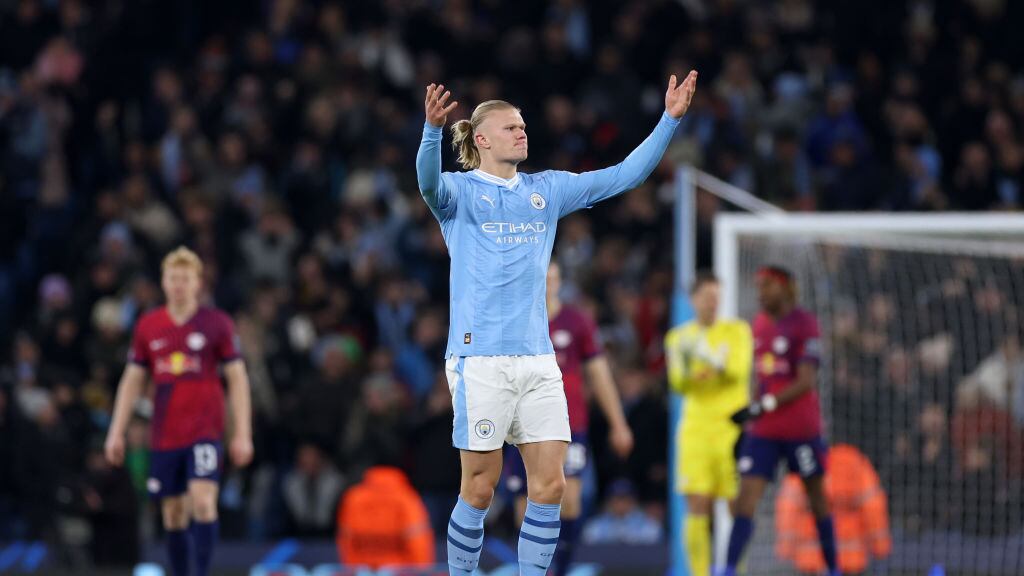 Erling Haaland colaboró con un gol en la victoria del Manchester City ante Leipzig en Champions League.