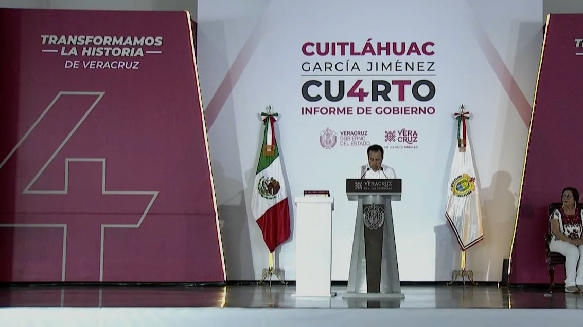 Cuitláhuac García rinde su cuarto informe de gobierno.