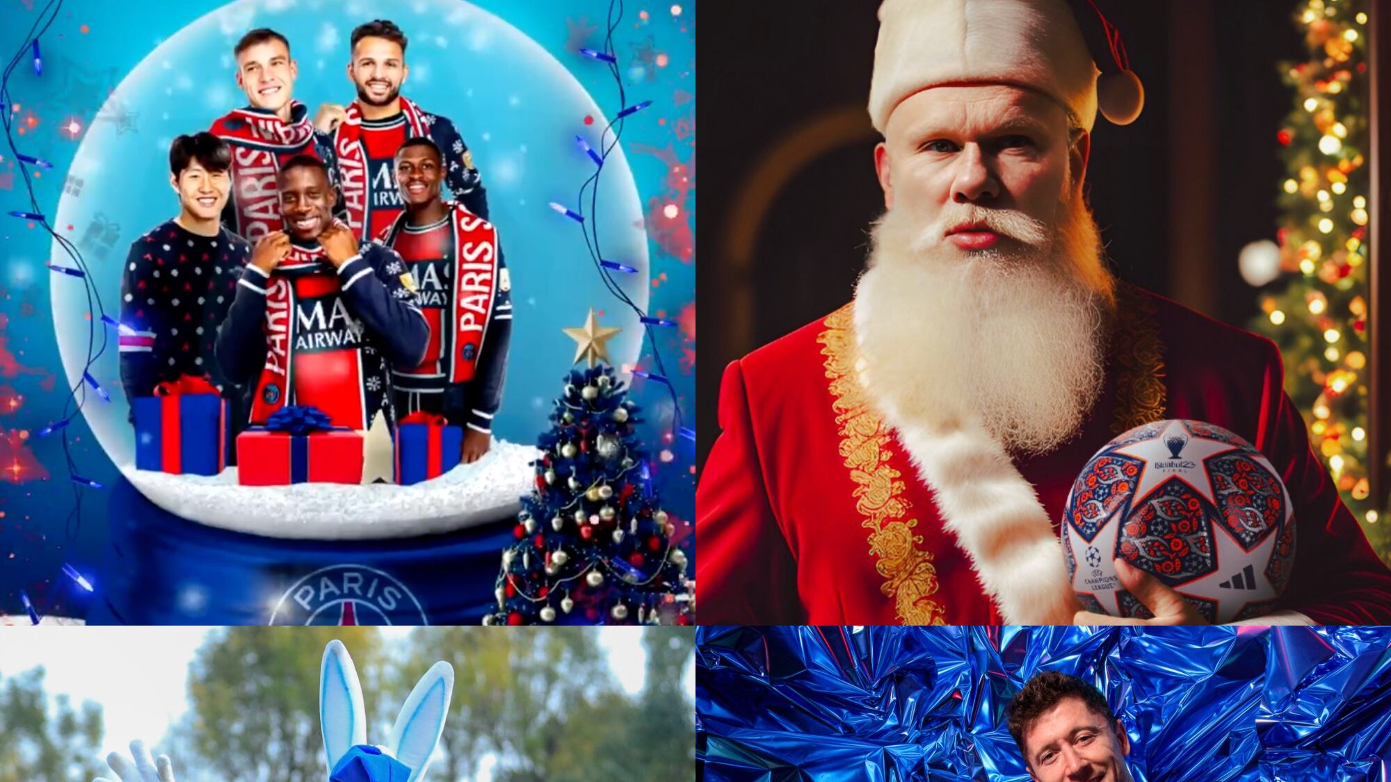 Diferentes equipos de futbol felicitan a sus aficionados por la Navidad.