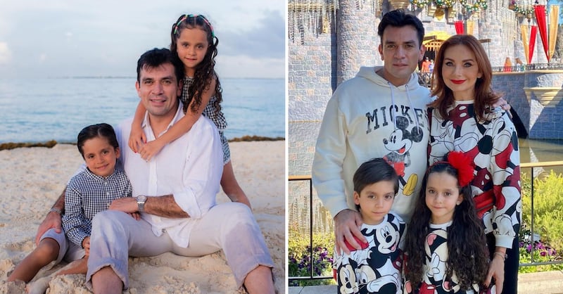 Jorge Salinas y Elizabeth Álvarez con sus hijos