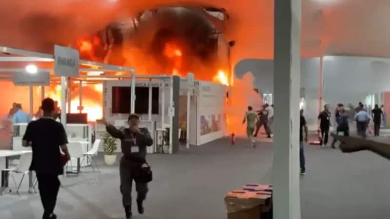 El fuego irrumpió cuando concluye la COP 2025 en Belém, obligando a evacuar a todos los asistentes