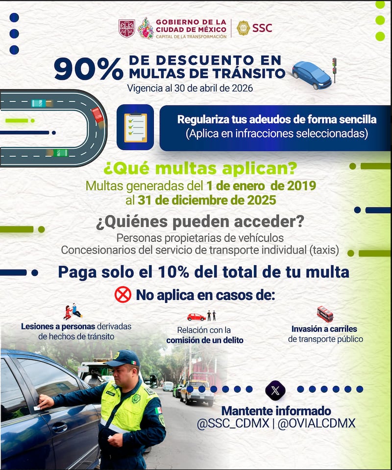 SSC CDMX Descuento en multas de tránsito