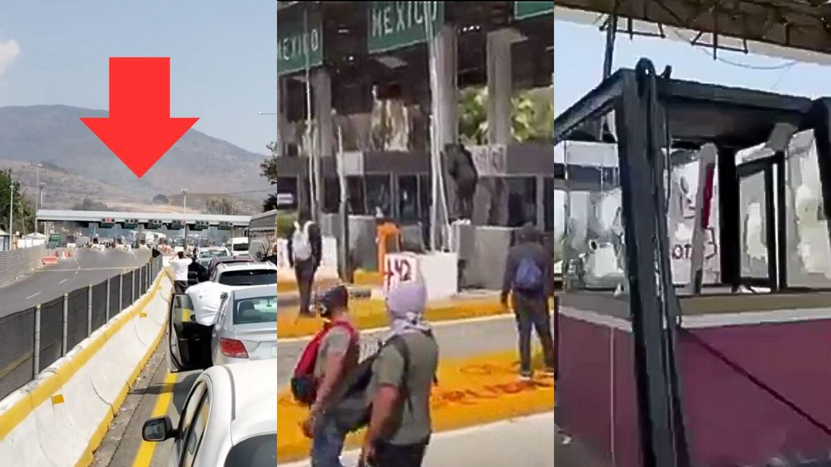 Autopista del Sol: Bloqueo de Normalistas de Ayotzinapa; lanzan petardos en caseta de Palo Blanco
