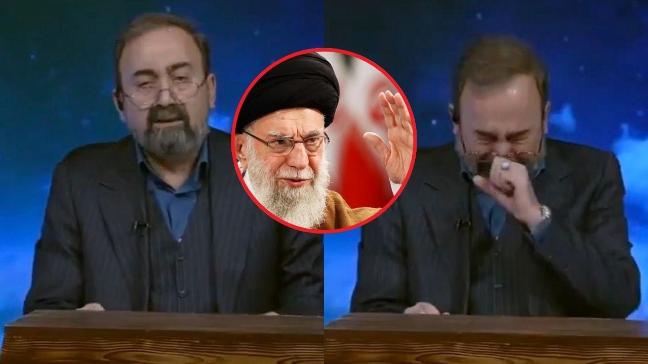 Conductor iraní llora la muerte de Ali Jamenei