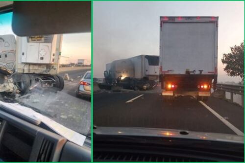 ¡Evita el Circuito Exterior Mexiquense! Fuerte choque de tráiler provoca caos