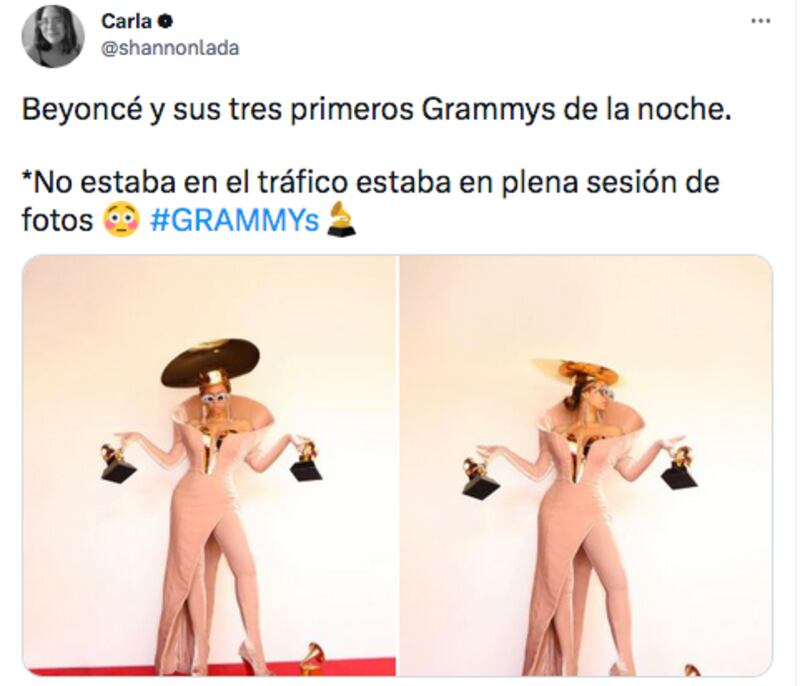 Tarde pero con estilo en los Grammy 2023.