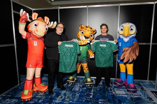 Mascotas del Mundial 2026 reciben a Pedro Pascal y Jon Favreau, estrellas de Star Wars