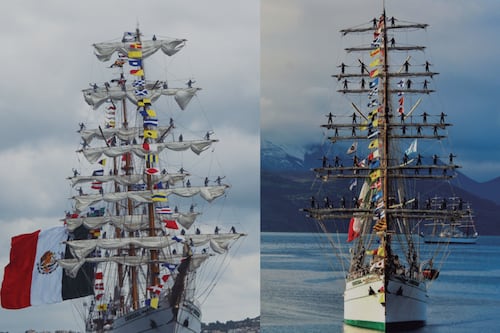 El buque escuela Cuauhtémoc zarpa de Nueva York tras emotiva despedida