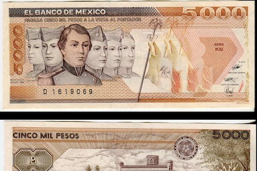 Billete de 5 mil pesos de los Niños Héroes, este es su valor en el mercado de coleccionistas